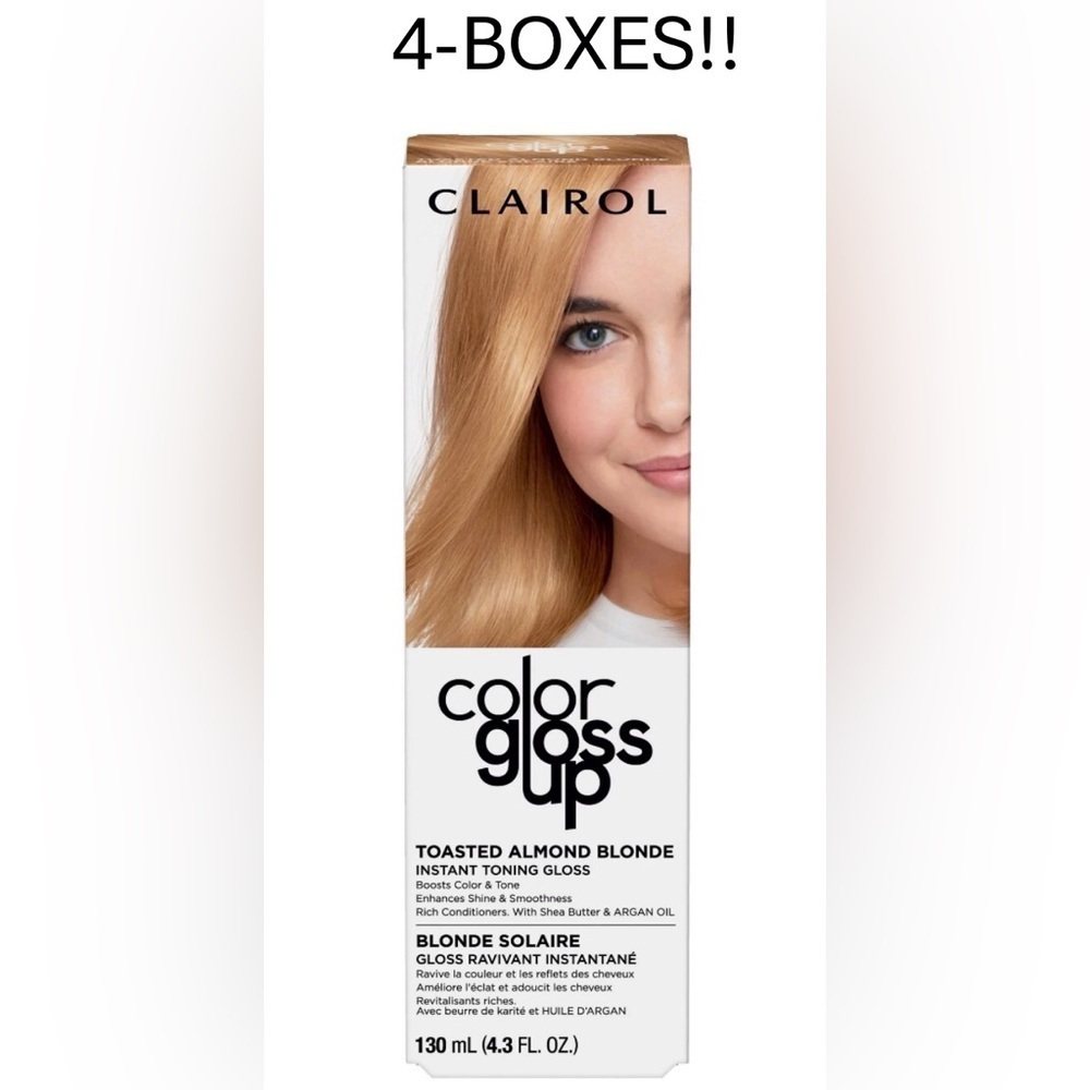 4 Pk Clairol Color Gloss Up Semi-Permanent Toning Hair Dye-Toasted Almond Blonde